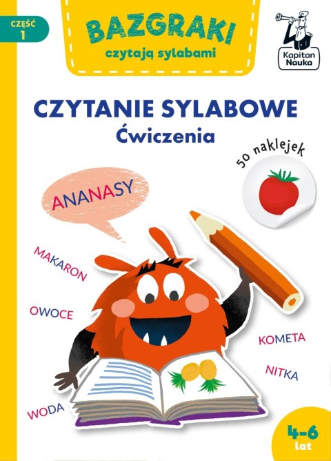 Bazgraki czytają sylabami Czytanie sylabowe Ćwiczenia Kapitan Nauka 4-6 lat