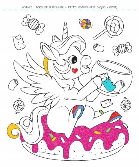 Brokatowa kolorowanka Kucyki i jednorożce Aksjomat