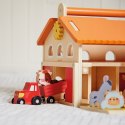 Drewniana farma z otwieranym dachem i figurkami 2+ Janod