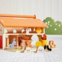 Drewniana farma z otwieranym dachem i figurkami 2+ Janod
