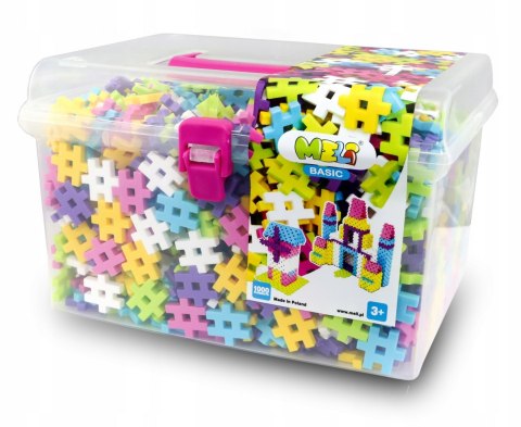 Klocki Meli Basic Pastelowe Walizka 1000 elementów Wafle
