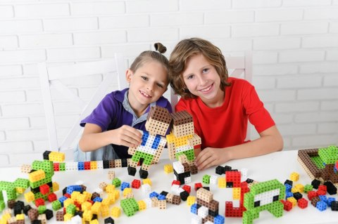 Klocki Meli Cube Sześcienne 200 elementów Kwadraty Kostki konstrukcyjne