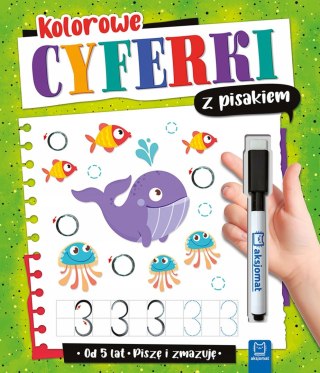 Kolorowe cyferki z pisakiem Piszę i zmazuję od 5+ Aksjomat