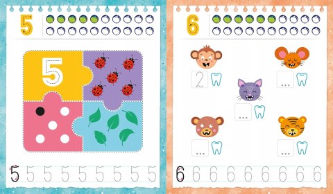 Kolorowe cyferki z pisakiem Piszę i zmazuję od 5+ Aksjomat