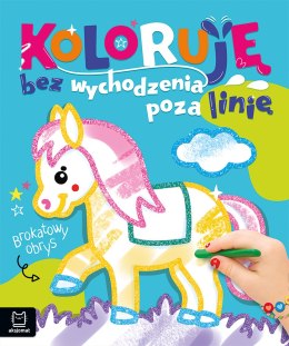 Koloruję bez wychodzenia poza linię Brokatowy obrys z konikiem Aksjomat