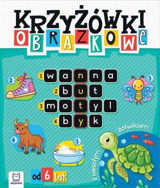 Krzyżówki obrazkowe z wesołym żółwikiem 6+ Aksjomat