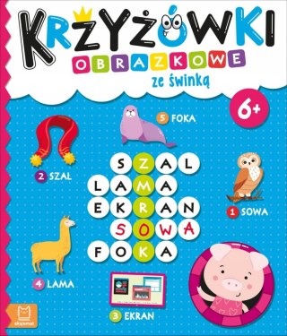 Krzyżówki obrazkowe ze świnką 6+ Aksjomat
