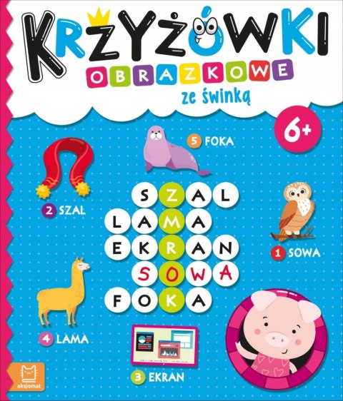Krzyżówki obrazkowe ze świnką 6+ Aksjomat