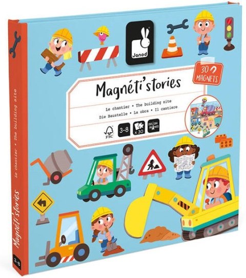 Magnetyczna Układanka Plac budowy Magneti'stories 3+ Janod Magnesy