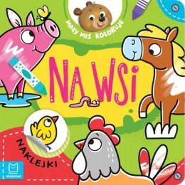 Mały Miś Koloruje na Wsi Naklejki Kolorowanka Aksjomat