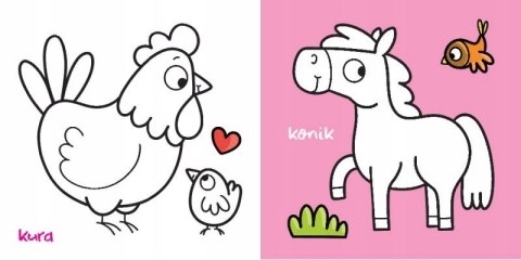 Mały Miś Koloruje na Wsi Naklejki Kolorowanka Aksjomat