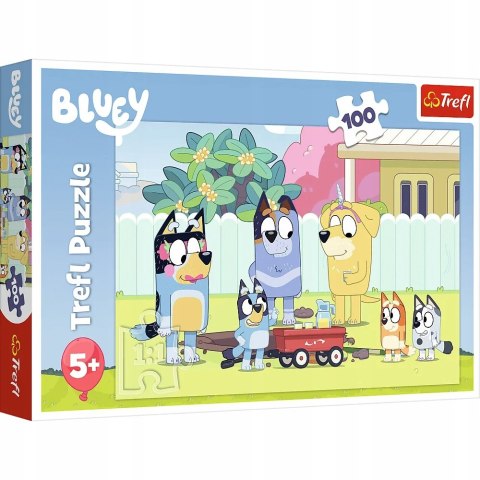Puzzle 100 elementów Bluey Blue 16471 Wesoły świat Bluey Trefl