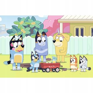 Puzzle 100 elementów Bluey Blue 16471 Wesoły świat Bluey Trefl