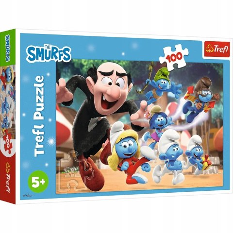 Puzzle 100 elementów Nauki Papy Smerfa Smerfy 16481 Trefl