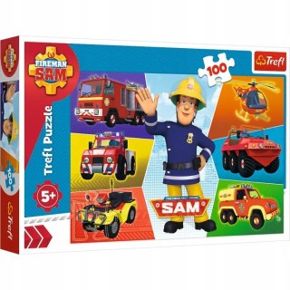 Puzzle 100 elementów Pojazdy Strażaka Sama 16354 Trefl Strażak Sam