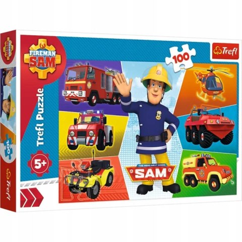 Puzzle 100 elementów Pojazdy Strażaka Sama 16354 Trefl Strażak Sam