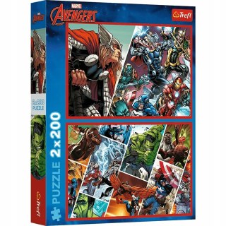 Puzzle 2x200 elementów Obrońcy świata Disney Marvel Avengers Trefl 13318