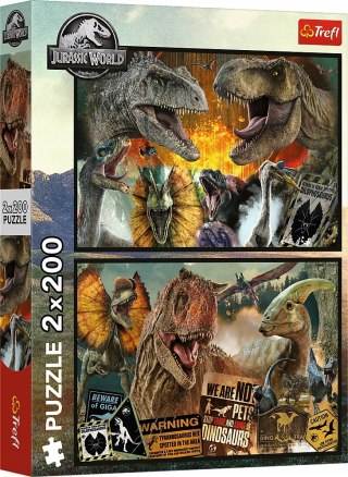 Puzzle 2x200 elementów Prehistoryczny świat Jurrasic World Trefl 13316