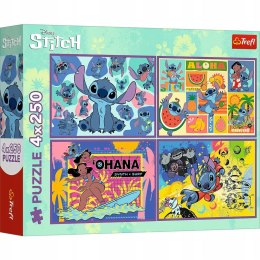 Puzzle 4x250 elementów Niezwykły Stitch Disney Lilo & Stitch Trefl 13311