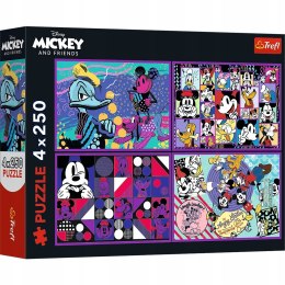 Puzzle 4x250 elementów Przygody Myszki Miki Disney 13308 Trefl