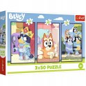 Puzzle Bluey 3 x 50 elementów 34890 Rodzina Bluey 4+ Trefl 3w1