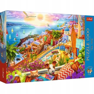 Puzzle Premium Plus 1000 elementów z wizytą na Santorini 10842 Trefl