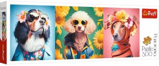 Puzzle panoramiczne 500 elementów 29517 Pokaz mody psia edycja Trefl