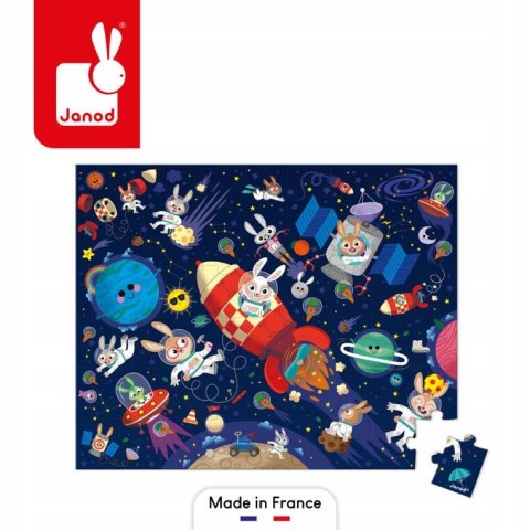 Puzzle w Walizce Rakieta Kosmiczna 54 elementy 5+ Janod J02545
