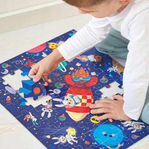 Puzzle w Walizce Rakieta Kosmiczna 54 elementy 5+ Janod J02545