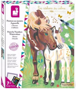 Zestaw kreatywny Malowanie po numerach Konie 7+ Janod