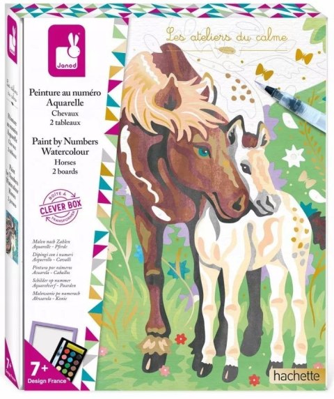 Zestaw kreatywny Malowanie po numerach Konie 7+ Janod