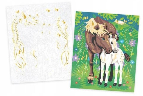 Zestaw kreatywny Malowanie po numerach Konie 7+ Janod