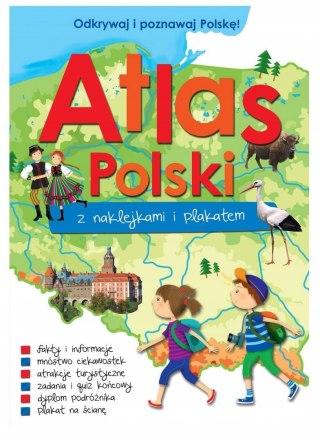 Atlas Polski z naklejkami i plakatem