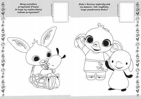 Bing Koloruj i naklejaj 2 Kolorowanka Naklejki Harperkids