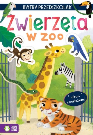 Bystry Przedszkolak. Zwierzęta w Zoo Album z Naklejkami Zielona Sowa