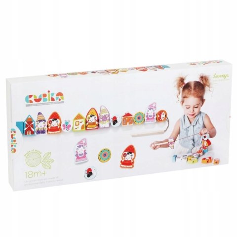 Cubika Klocki do Nawlekania Krasnoludki Drewniane 13654 Skrzaty