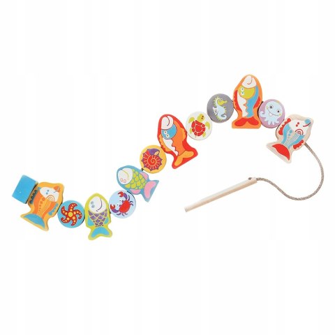 Cubika Klocki do Nawlekania Rybki Drewniane 13647 Ryby 18 m+