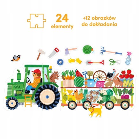 CzuCzu Moto puzzle Traktor 2+ 24 elementy Czu czu Układanka Dwulatka