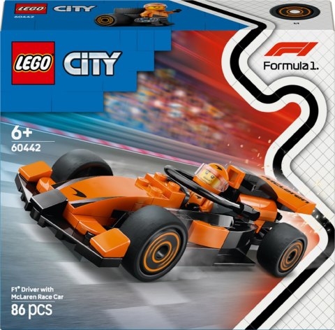 Lego City 60442 Kierowca F1 z samochodem wyścigowym McLaren