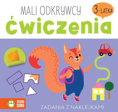 Mali Odkrywcy Ćwiczenia 3-latka Zielona Sowa Zadania z Naklejkami