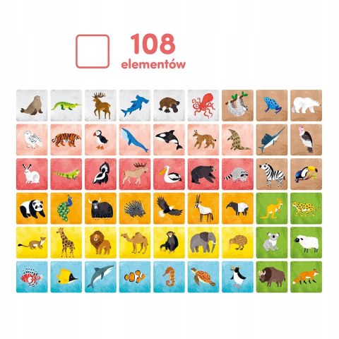 Memory CzuCzu Zwierzęta świata 108 elementów 3+