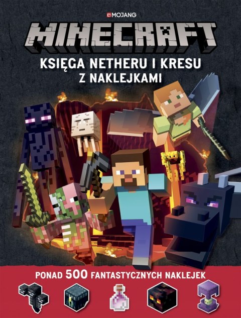 Minecraft Księga Netheru i kresu z naklejkami Harperkids 500 Naklejek