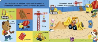 Miś Pracuś Przesuń Paluszkiem Na budowie Książeczka z ruchomymi elementami