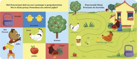 Miś Pracuś Przesuń paluszkiem Na wsi Książeczka z ruchomymi elementami