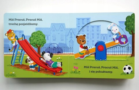 Miś Pracuś Zabawy w Parku Książeczka z ruchomymi elementami
