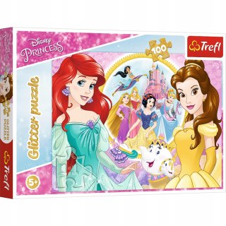 Puzzle 100 Disney Księżniczki 14819 Trefl Brokat Glitter