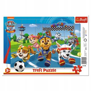 Puzzle 15 elementów Ramkowe Uczynne pieski 31428 Trefl Psi Patrol