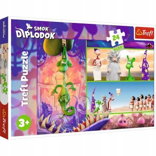 Puzzle 24 elementów Maxi Ciekawski Smok Diplodok 14376 Trefl