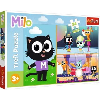 Puzzle 24 elementów Maxi Przygody małego Kotka Milo 14371 Trefl 3+