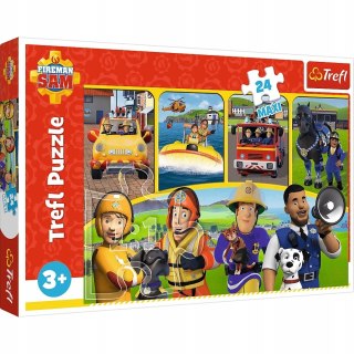 Puzzle 24 elementów Maxi Strażak Sam i przyjaciele 14356 Trefl 3+
